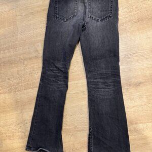 AG ADRIANO GOLDSCHMIED JEANS THE JODI CROP HI RISE SLIM FLARE 24R GRAY